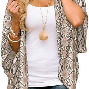 Light Snakeskin Loose Blouse Top M